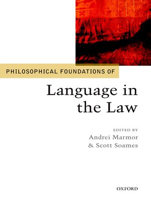 cover image of Philosophical Foundations of Language in the Law